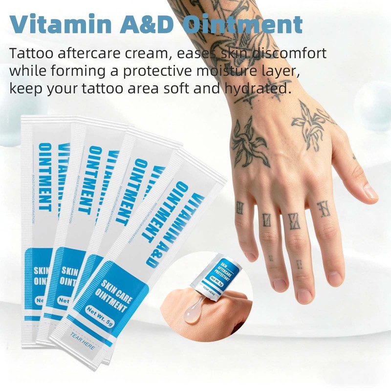 Gakonp 50pcs Tattoo Aftercare Ointment Vitamin A&D Moisturizing Gel