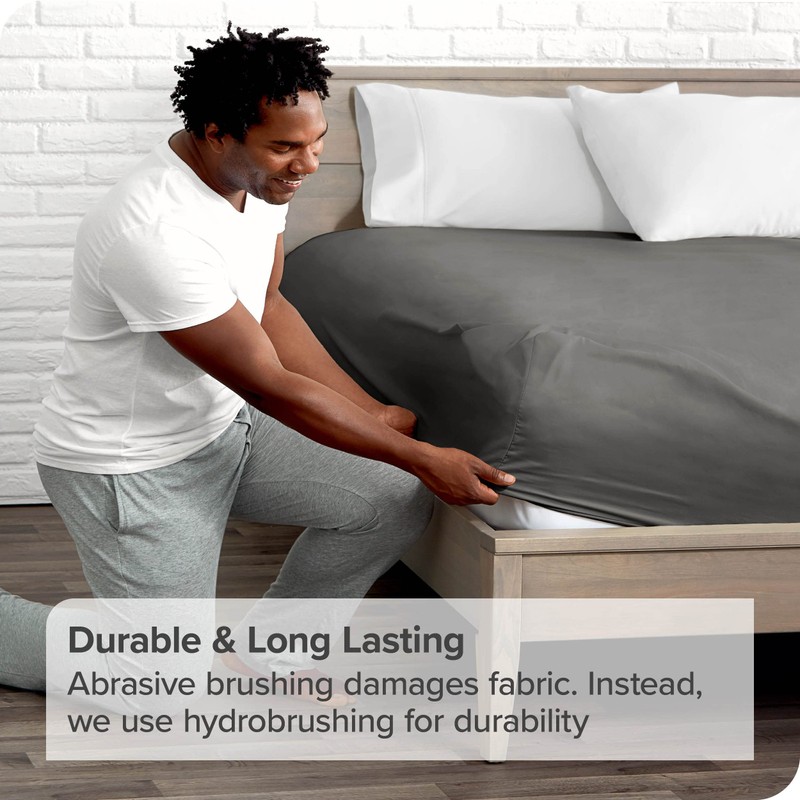 Bare Home Fitted Bottom Sheet King - Premium 1800 Ultra-Soft