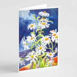 Caroline's Treasures 6003GCA7P Flowers - Daisy Greeting Cards and Envelopes Pack of 8 Blank Cards with Envelopes Whimsical A7 Size 5x7 Blank Note Cards