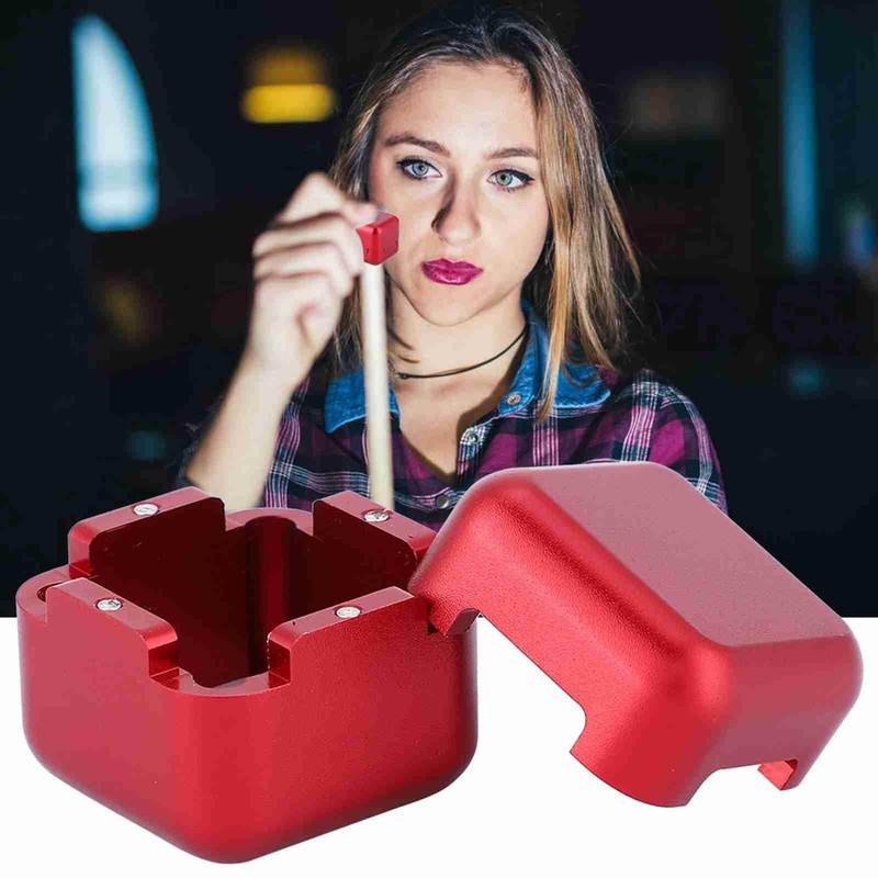 MUNEFE Pool Cues Chalk Holder, Aluminum Portable Cues Tip Chalk