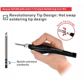 AOYUE Mini T-12 Activ Soldering Iron Kit Welding Tool with Solder Sucker, Solder Wire, Tweezers, Soldering Iron Stand