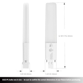 Legental GX23 Base LED Bulbs, 6W (13W CFL Equivalent) Slim 2-Pin PL Horizontal LED Light, 3000K Warm White, 360° Beam, 120–277V Plug-and-Play, Energy Efficient CFL Replacement, UL Listed – 2 Pack