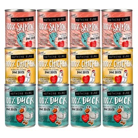 Evanger's Against The Grain One Ingredient Canned Dog Food Variety Pack, 4 Salmon, 4 Chicken, 4 Duck, 11 oz cans Variety Pack