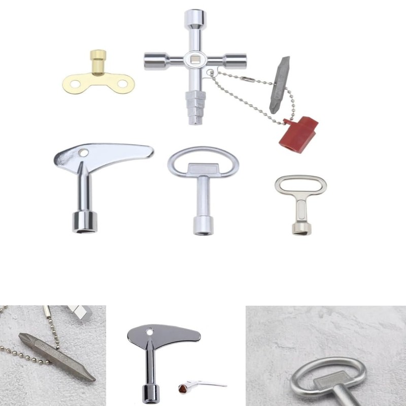 5 PCS Multi-Functional Utility Key Plumbers Tool Set, Square Triangle