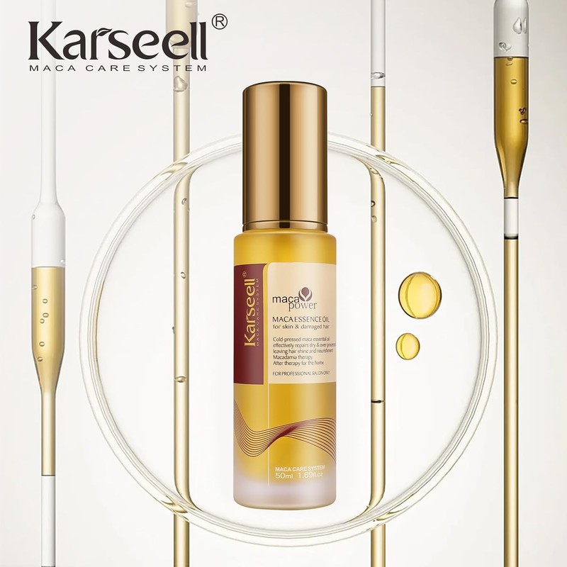 Karseell Aceite de Nuez Marroquí para Cabello, Presión Fría, 1.69