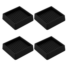 VOCOMO 2X2 Rubber Caster Cups, Non Slip Furniture Pads, Anti-Slip Furniture Gripper, Anti Skid Furnitures Feet, Anti Slide Floor Protector for Bed Couch Table Chair Stoppers - 4 Pack, Black
