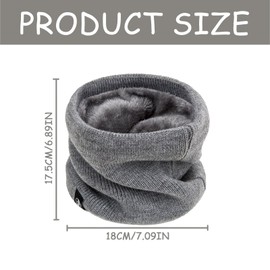 AYNKH Winter Neck Warmer, Windproof Fleece Lined Scarf, Knitted Stretchy Infinity Scarf, Thicken Tube Scarf for Men Women