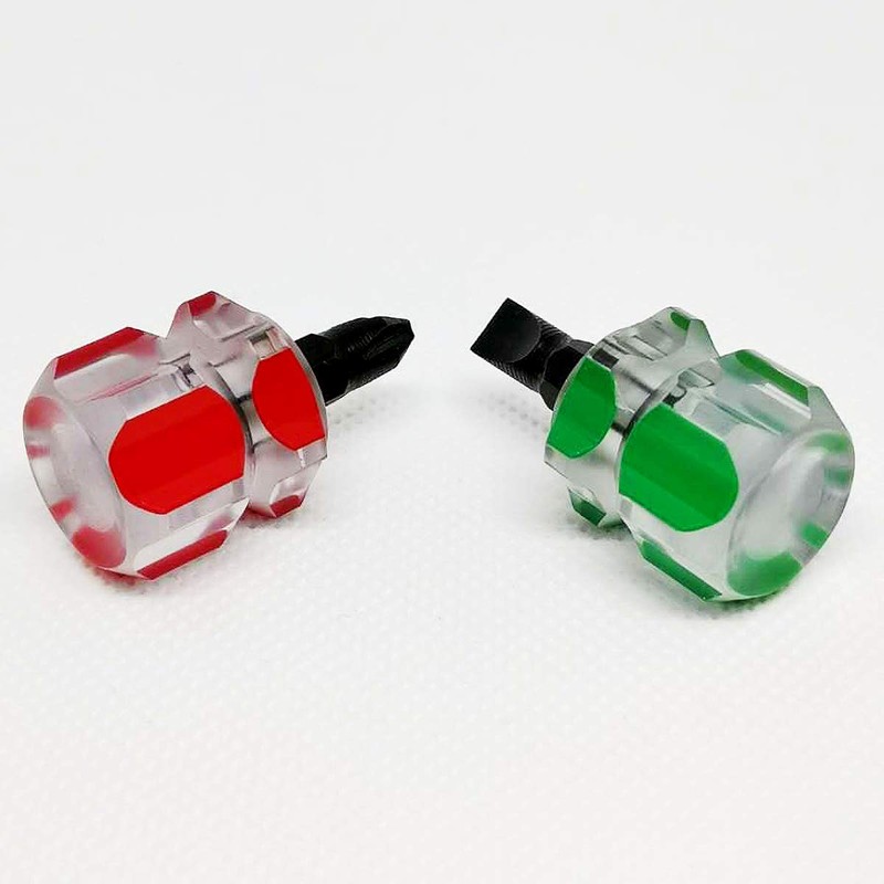 Mini screwdriver flat head/cross/ultra short screwdriver screwdriver (combination) 2 pieces