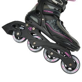 5th Element Lynx Inline Skates Women Adjustable Strap, 80mm Wheels Soft Boot Fit for Comfort | Roller Derby Long Distance Skating for Recreational Fitness & Street Hockey (10.0-Purple/Black)