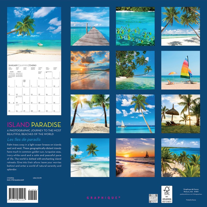 Graphique 2026 Island Paradise Wall Calendar | 12” x 12”