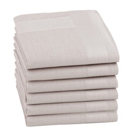 HOULIFE Men's Handkerchiefs - Women's Plain Handkerchiefs Fabric Made of Pure 60S Cotton for Everyday Use Wedding, 40 x 40 cm / 16 x 16 inches, 6/12 Pieces, khaki
