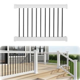 Weatherables Bolton Porch and Deck Railing Kit – Aluminum and Vinyl Railing Kit for Decks, Porches, Balcony Railing, and More (36” x 48”)