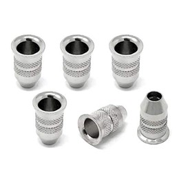 Vintage Forge Chrome String-Through Body Ferrules Bullet Shape for Electric Guitar (Set of 6) SF150-CHR