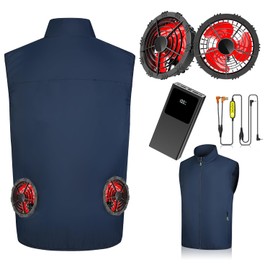 THEKUKU Cooling Vest with 20000mah Battery Pack 2 Fans included, 12V Air Conditioning Vest, Cooling Workwear For Hot Summer (XXL)