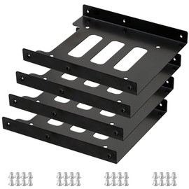 tunghey 2.5 to 3.5 Hard Drive Adapter, SSD Mounting Bracket SSD HDD Metal Mounting Bracket 2.5 to 3.5 Adapter for PC SSD (4pack)