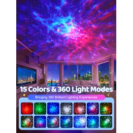 Star Projector Galaxy Light Projector for Bedroom,15 Colors Galaxy Projector for Bedroom Adults,15 Music Star Lights for Ceiling Projector Light,Bluetooth Star Projector for Kids Night Light Projector