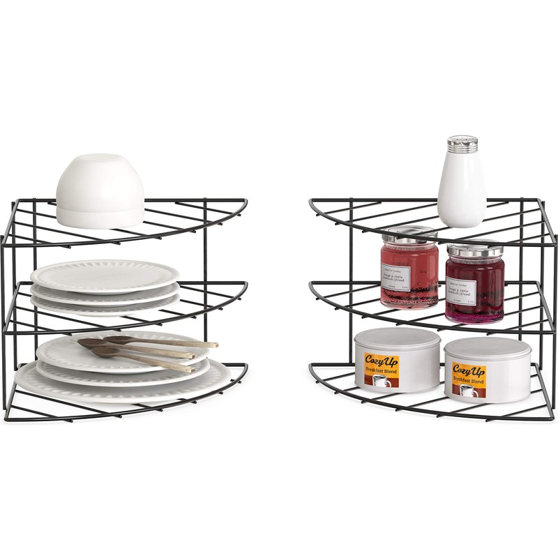 Deco Brothers 3-Tier Counter and Cabinet Corner Shelf Organizer, 2