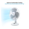 Comfort Zone Oscillating Table Fan with Adjustable Tilt, Convenient Push
