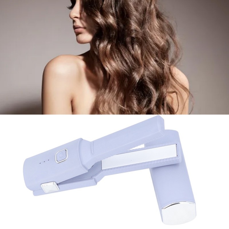 Mini Hair Straightener Portable Straight Curly Hair Flat Iron Rechargeable