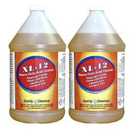 Quality Chemical XL-12 High Power Acid Cleaner formulated to remove rust stains oxidation from concrete, fiberglass, stone, tile as well as brass.-2 gallon case