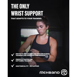 Rehband RX Wrist Support Power Max - 3-in-1 Wrist Bandage Fitness & Strength Training, 5 mm SBR / Neoprene Wrist Wrap Protects & Stabilises the Wrist - 1 Pair, Colour: Black, Size: M