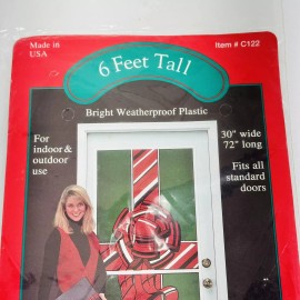 Allied Plastics Vintage Allied Plastics Christmas Door Panel Cover Wrapped Present Bow Red Green