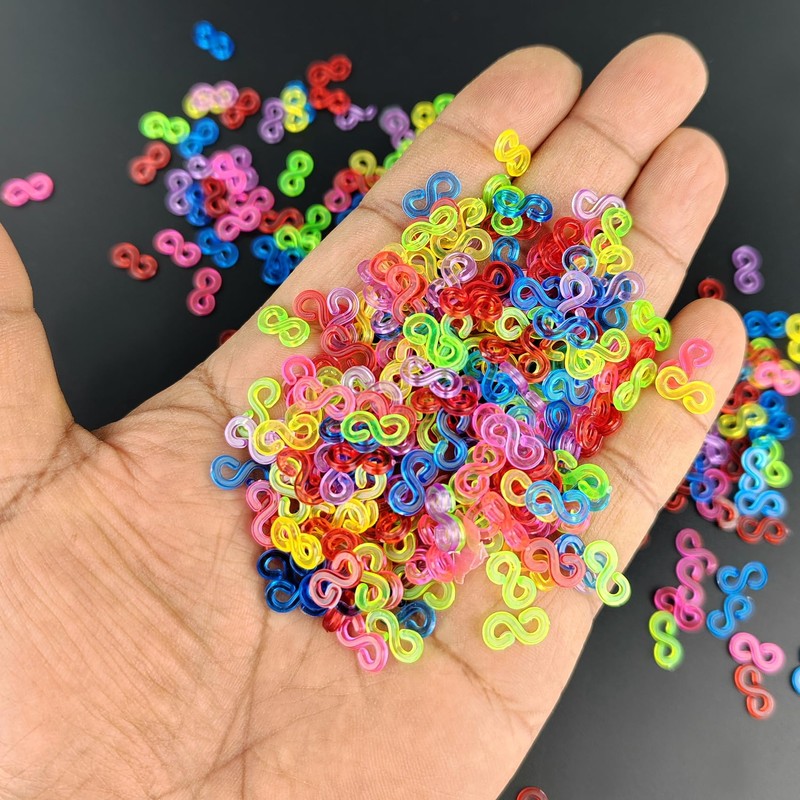 GAADSKCER 1000 Pcs S Clips Rubber Band Bracelet kit Rubber