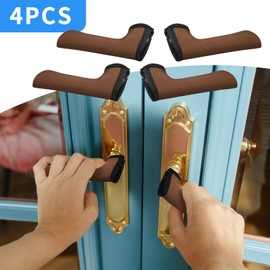 Door Handle Covers, Door Knob Covers for Summer Anti-Scald Hands, and Winter Antifreeze Hands, Door Knob Protector, Made of 2mm Neoprene (4 Pieces Brown)