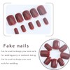 Outyua Glossy Press on Nails Red Short Fake Nails Acrylic