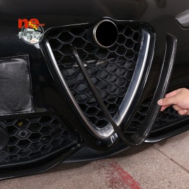 car-king888 Carbon Fiber V Shape Grille Cover Accessories Trim For Alfa Romeo Giulia 2017-24