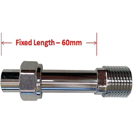 Waterberry 60MM Rigid Radiator Valve Extension Tail 1/2" BSP - Chrome Plated - Cut to Size
