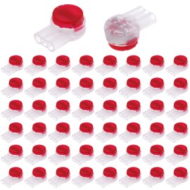 Wjelet Pack of 50 UR2 Connectors, Single Core Connector for Telephone Cable, 3-Port Cable Connector, Telephone Cable Connection for Quick Installation