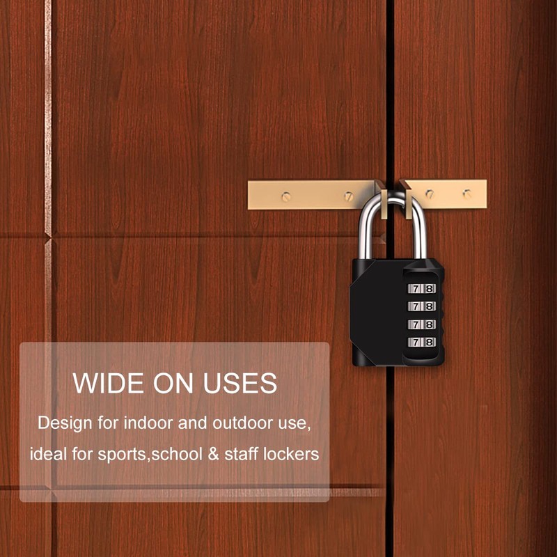 Diyife Combination Padlock, [2 Pack] 4 Digit Lock Combination, Padlock