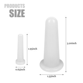 2 Pcs Facial Cupping Set, Silicone Cupping Set, Massage Cupping for Face, Body, Eye, Anti-Aging, Facial Care (White)