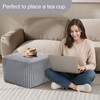 MeMoreCool Square Stuffed Pouf Ottoman Foot Rest, Stripe Furry Floor