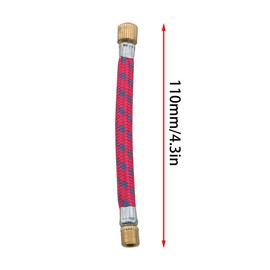 Ruiwaer 4pcs Pump Extension Tube-11cm Red Air Pump Inflator Extension Hose High Pressure Iron Head Hose Connector for Road Bicycle Air Belt