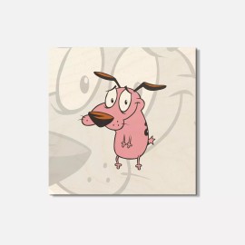 Unbranded Courage The Cowardly Dog Cartoon 4'' X 4'' Square Wooden Coaster