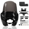 FATECIM Headlight Fairing with 15'' Smoke Windshield Windscreen for Harley