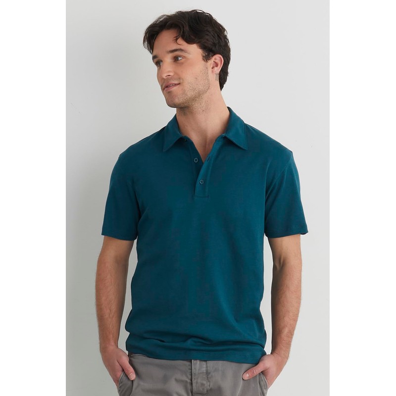 Fair índigo Forever Organic Polo para hombre, Marina de medianoche,