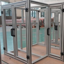 boeray 2 Sets 2020 Aluminum Extrusion Profile Slot 6mm Door Handle and Frame Hinges Install Kit-4pcs Black Zinc Alloy Hinges, 2pcs Aluminum Handles, 20pcs T-Nuts, 20pcs Hex Screws, 2pcs Wrench