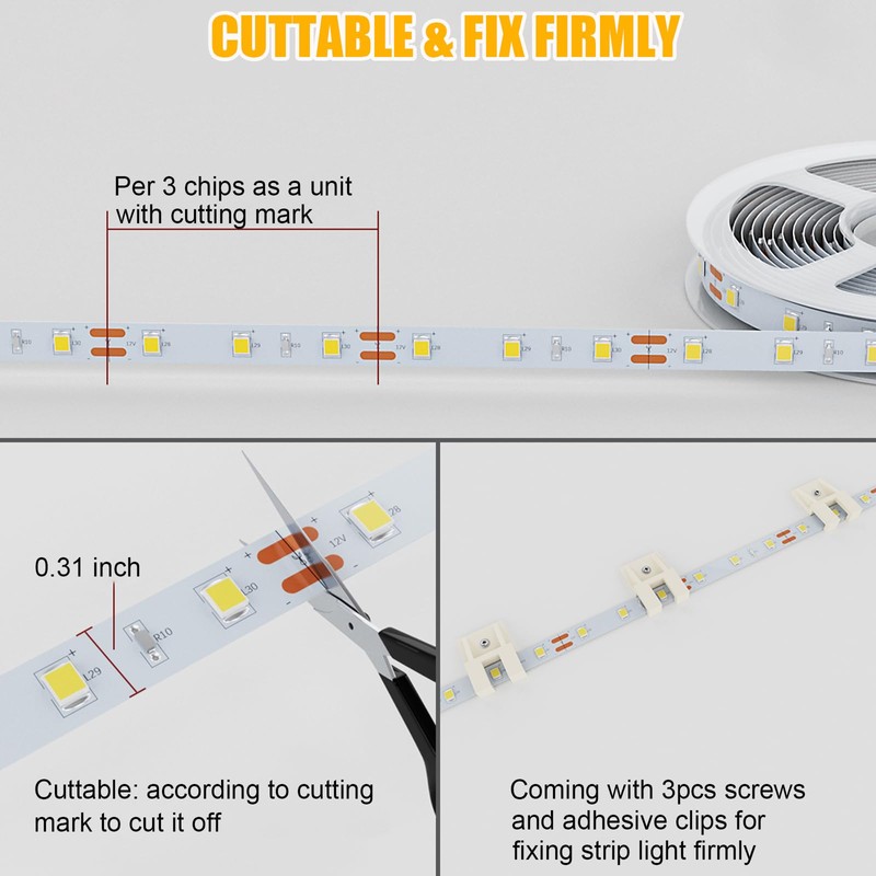 Motion Activated LED Strip Lights,RGH LIGHTING 16.4ft LED Light Strip