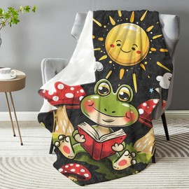 dhakalrlde Funny Frog Throw Blanket - Soft Plush, Lightweight, Warm, Fuzzy Anti-Pilling Flannel Blanket for Couch, Bedroom, Travel, Bed, Outdoor - Comfy for Men & Women 50in×60in