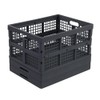 Gloreen 3 Packs 35 Quart Folding Crate Basket, Grey Collapsible