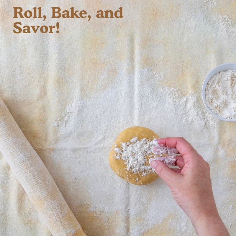 Regency Wraps Natural Pastry Cloth & Rolling Pin Cover Set,