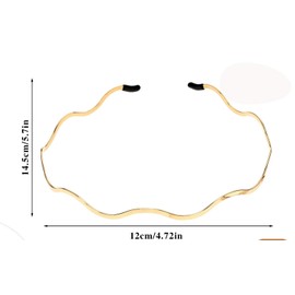 Luhaomisky 5Pcs Gold Silver Hair Band Metal Wavy Headbands Elegant Headband Hair Accessories for Women Girls