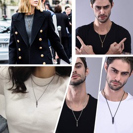 Prosteel Men's Necklace Skull Pendant Gun Ball/Feather/Skull with Singapore Chain Punk Style Hip Hop Jewellery Accessory Stainless Steel / 18K Gold Plated, Stainless Steel