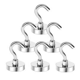 GothicBride Pack of 6 Magnetic Hooks Extra Strong 69 kg Neodymium Magnets Magnet with Hooks for Kitchen, Bathroom, Lockers