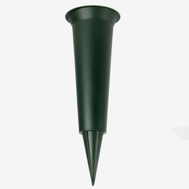 Plain dark green grave flower vase funeral spike pot
