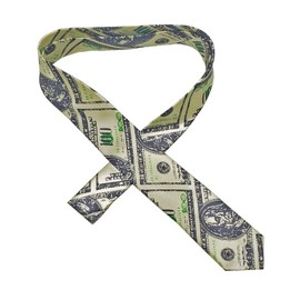 List A MONEY Tie - Dollar Bills Novelty Fashion Statement Necktie for all meetings and outfits