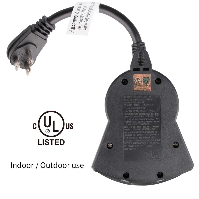 Outdoor Light Sensor Timer, 24 Hours Heavy Duty Waterproof Outlet